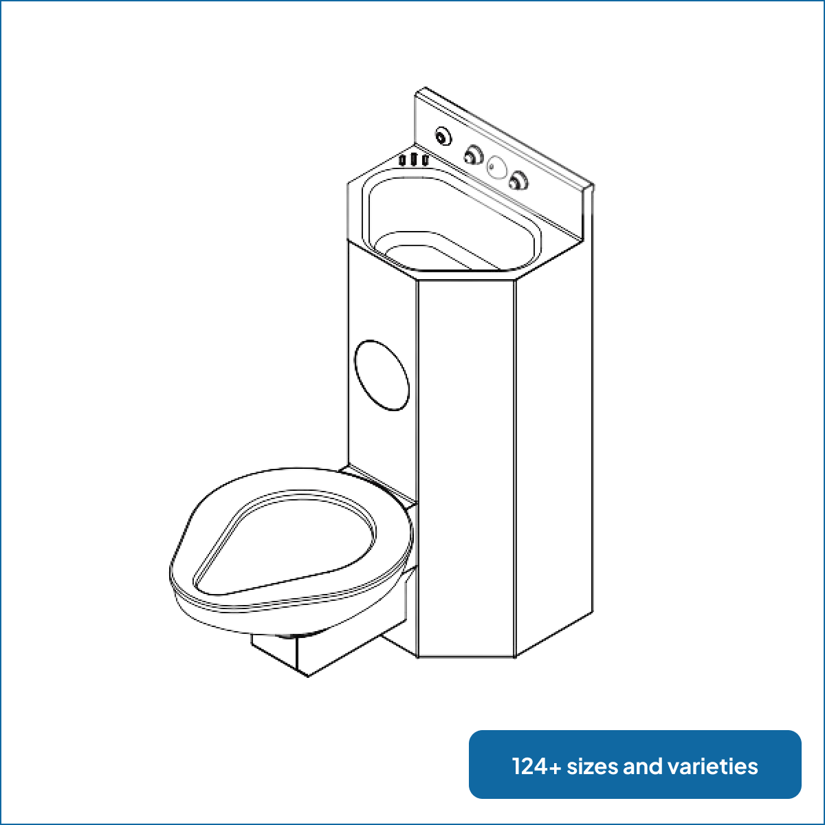Diagram of Lavatory Toilet Units with sinks available for detention centers