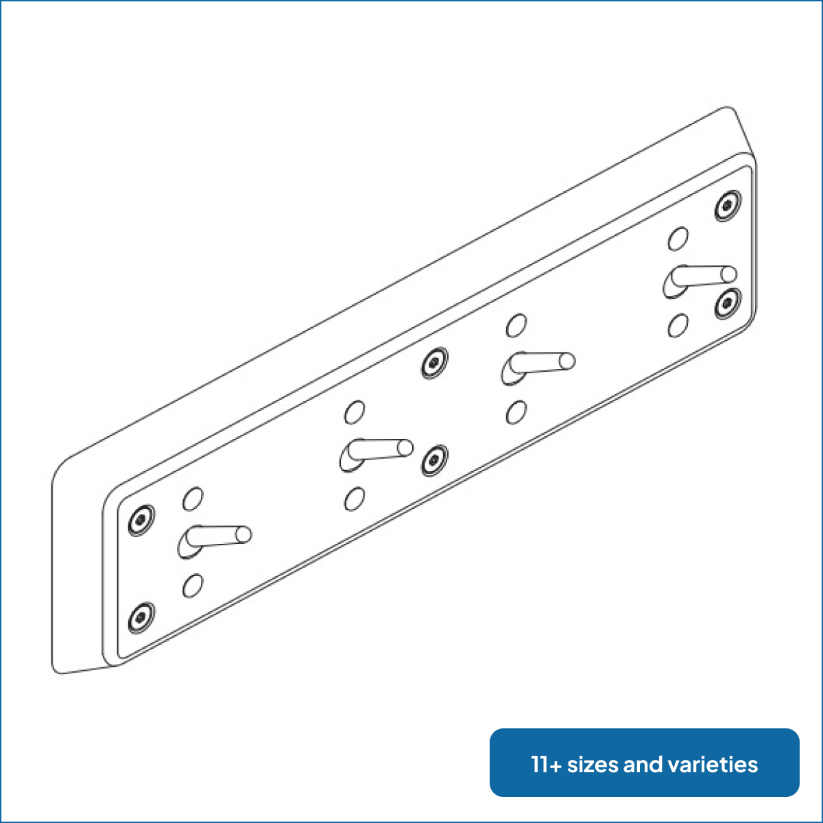 Diagram of towel hooks available for detention centers