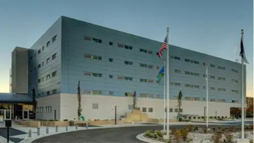 exterior of the muskegon prison with modular construction